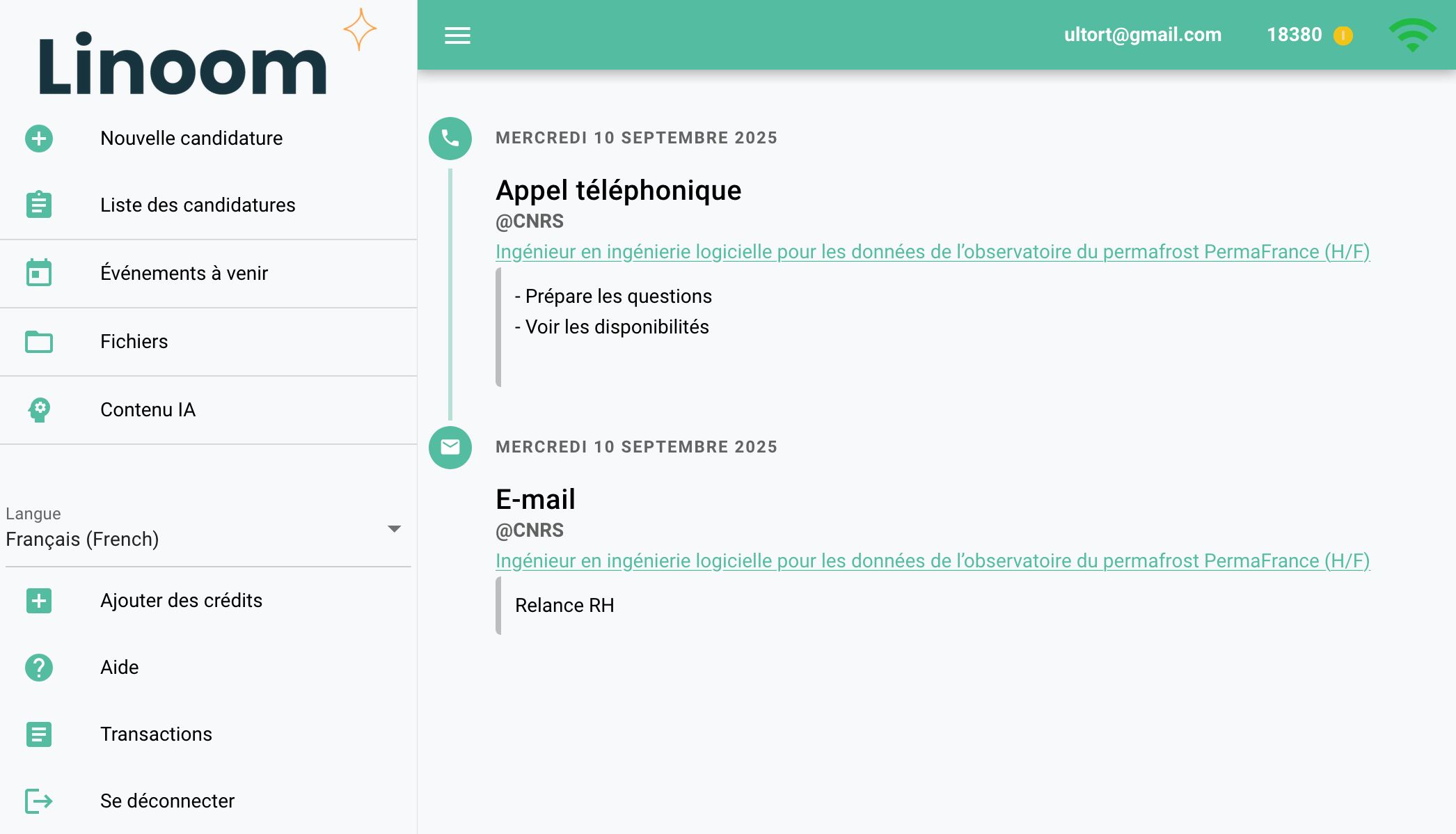 A file management interface showing different versions of resumes and cover letters.